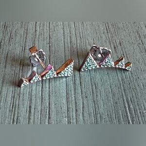 Nadri Green Crystal Black Rhodium Plated Climber Earrings